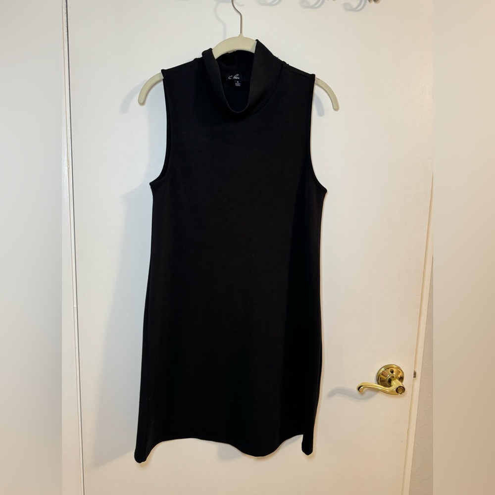 C. Luce mock neck black mini straight dress